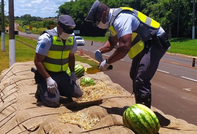 Homem &eacute; preso com 1,3 tonelada de maconha em meio &agrave; carga de melancia