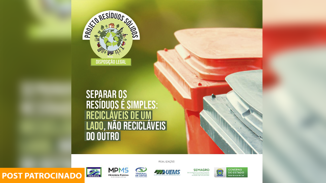 Separar os resíduos é simples: recicláveis de um lado, não recicláveis do outro