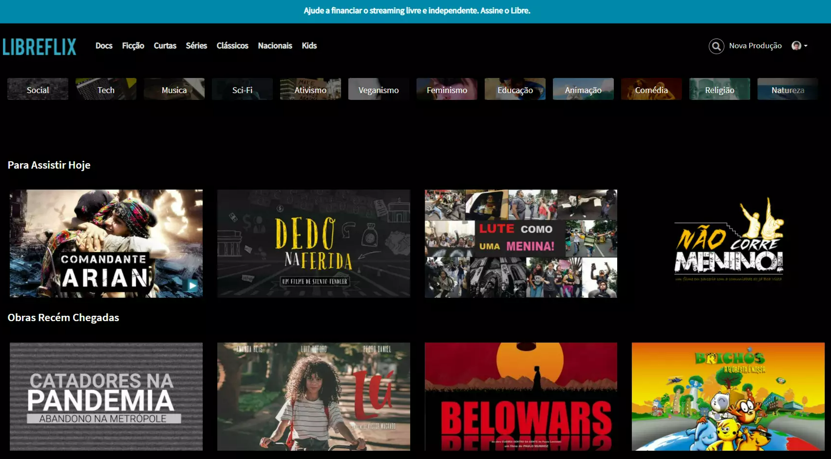 Conheça a LIBREFLIX: filmes e documentários gratuitos 