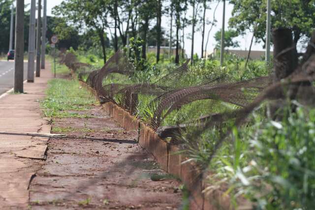 Atingida por temporal h&aacute; 80 dias, UFMS tem 400m de cerca no ch&atilde;o