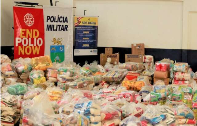 PM arrecada 12 toneladas de donativos para v&iacute;timas de enchentes na Bahia