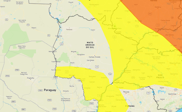 Meteorologia alerta para tempestade nas regiões sul e oeste de MS