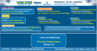 Capital vacina somente no drive-thru Albano Franco neste domingo