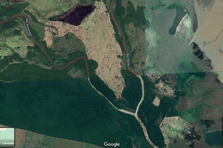 Rio Anhanduí (à esquerda) deságua no Rio Pardo, que segue viagem até o Rio Paraná. (Foto: Reprodução)