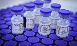 Ampolas de vacinas da Pfizer, que deverão chegar ao Estado; doses infantis terão outra dosagem. (Foto: Divulgação)