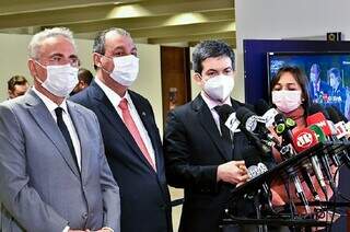 Renan Calheiros, Aziz, Randolfe e Eliziane criticam atuação do governo federal no combate à pandemia. (Foto: Agência Senado / Arquivo)