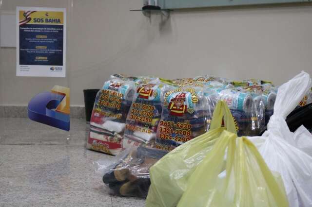 Campanha em MS arrecada 12 toneladas de alimentos e 4 mil litros de &aacute;gua para BA