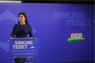 Senadora Simone Tebet é pré-candidata à presidência do Brasil. (Foto: Divulgação/MDB)