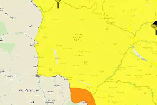 Inmet renova alertas de temporal para o MS com ventos de at&eacute; 60 km/h