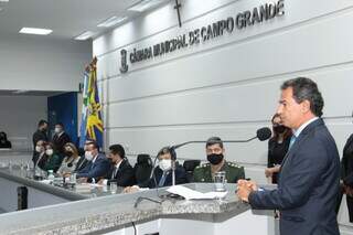 Sessão inaugural da Câmara Municipal em fevereiro de 2021 (Foto: Divulgação/Câmara Municipal)
