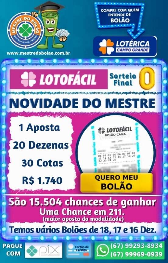 Lotofácil - Chance de acertar 11 números em aposta com 20 números 