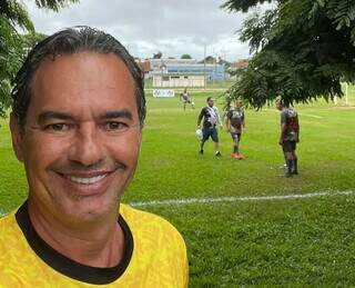 Prefeito fez selfie esta manhã, antes da partida (Foto/Reprodução)