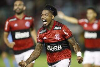 Comemoração dos jogadores do Flamengo. (Foto: Gilvan de Souza / CRF)