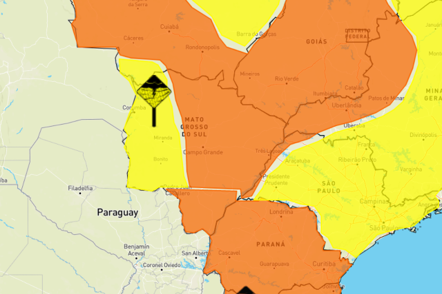 Inmet renova alertas de chuvas intensas e ventos de at&eacute; 100 km/h em MS