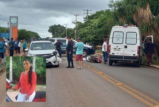 De moto, mulher de 37 anos morre depois de ser atingida por carro na MS-178