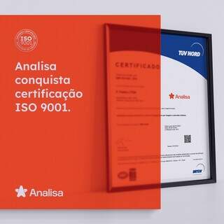 Analisa Saúde tem a certificação ISO 9001, que demonstra altos níveis de qualidade.