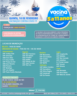 Calendário de vacinação infantil na Capital. (Arte: Sesau/Divulgação)