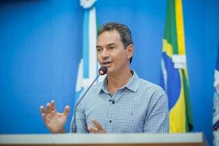 Prefeito de Campo Grande, Marcos Trad (PSD), na Câmara Municipal de Três Lagoas (Foto: Divulgação/Prefeitura)