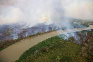 Incêndio destruiu vegetação às margens de rio no ano de 2020 (Foto: Jeferson Prado)