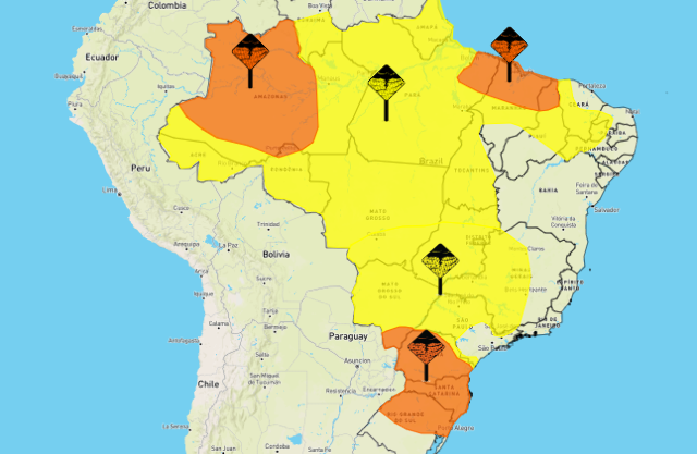 Dois alertas indicam tempestade para Campo Grande e outras 64 cidades 