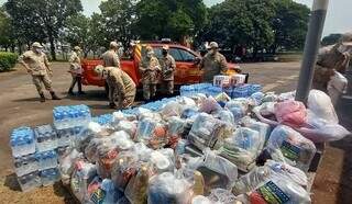 Donativos arrecadados em Mato Grosso do Sul (Foto: Divulgação/Corpo de Bombeiros)
