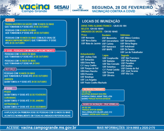 Segunda de Carnaval tem vacina&ccedil;&atilde;o geral em 42 locais da Capital 