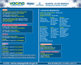 Quinta-feira tem vacina&ccedil;&atilde;o contra covid-19 em escola e shopping desde a manh&atilde; 