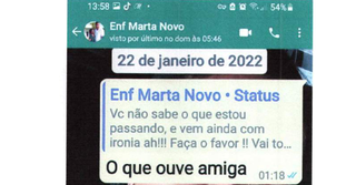 Mensagem que Marta postou no status (Foto: reprodução dos autos)
