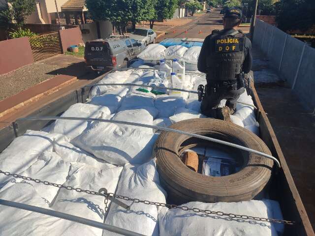 Carga de defensivos ilegais avaliada em R$ 9,5 milh&otilde;es &eacute; apreendida em Maracaju