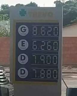 Consumidor já abastece com gasolina a R$ 8,62 em cidade no interior de MS 