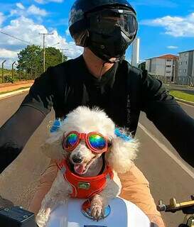 Kleber e Bella realizam passeios de moto em Campo Grande. (Foto: Arquivo Pessoal)