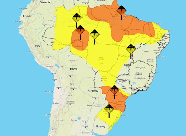 A dois dias do outono, MS est&aacute; sob alerta de chuvas intensas e tempestade 