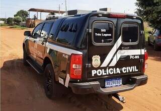 Viatura da Polícia Civil de Três Lagoas, usada na prisão do criminoso. (Foto: Polícia Civil) 
