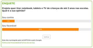 Maioria dos leitores concorda em tirar eletr&ocirc;nicos de crian&ccedil;as com at&eacute; 2 anos