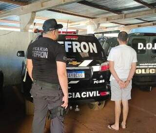Suspeito de ligação com tráfico preso hoje em Dourados (Foto: Divulgação)
