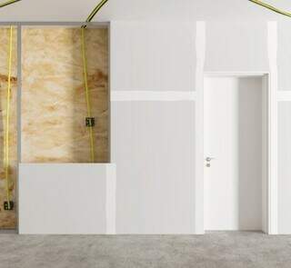 Divida espaços com chapa de Drywall Standard, de 1,80x1,20m, na cor branca, da Placo. (Foto: www.leroymerlin.com.br)