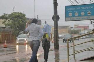 Chuva registrada em Campo Grande no último domingo, dia 27. (Foto: Arquivo/Paulo Francis)