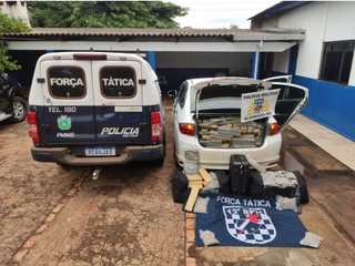 Com mais de 400 quilos de maconha, traficante &eacute; preso ap&oacute;s tentar atropelar PM