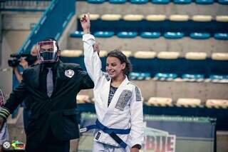 Judoca Thaynara Victoria, em competição. (Foto: Divulgação)