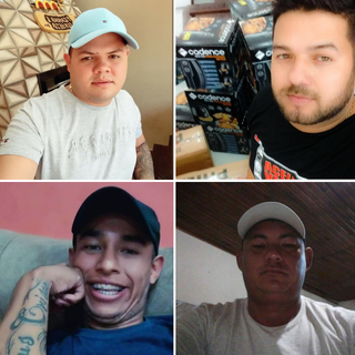 Vítimas da chacina: Luis Vareiro de 27 anos; Josimar Cáceres de 31 anos; Geovani Souza de 29 e Venâncio Cabreira de 39 anos (Fotos: Reprodução)