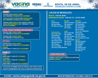 Sexta-feira tem aplica&ccedil;&atilde;o da vacina contra a covid-19 em 42 pontos da cidade 
