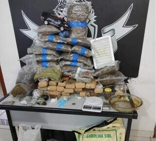 Traficante &eacute; preso em &quot;laborat&oacute;rio&quot; do tr&aacute;fico com maconha, coca&iacute;na e haxixe 