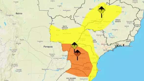 Instituto coloca 69 cidades de MS sob alertas de tempestade com ventania