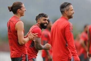 Titulares do Flamengo em preparação para o confronto com o São Paulo (Foto: Gilvan de Souza / CRF)