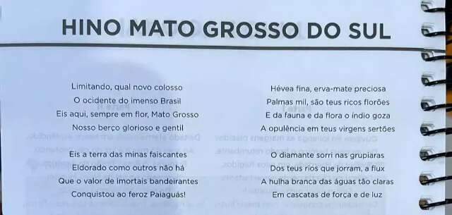 Por erro de impress&atilde;o, agenda escolar da Reme traz Hino do Mato Grosso