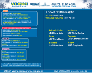 Veja onde se vacinar contra a covid-19 neste feriado de Tiradentes 