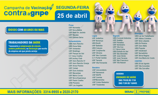 Calendário de vacinação contra gripe em Campo Grande (Foto: Divulgação)