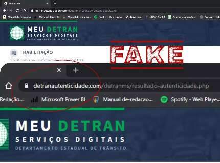 Golpistas criam site fake do Detran para enganar usuários e até cobrar taxas