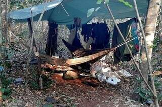 Acampamento de guerrilheiros descoberto em 2020, na mesma área onde ocorreu ataque de hoje. (Foto: ABC Color)