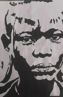 Através da técnica stencil, o artista desenha pessoas negras. (Foto: Arquivo pessoal)
